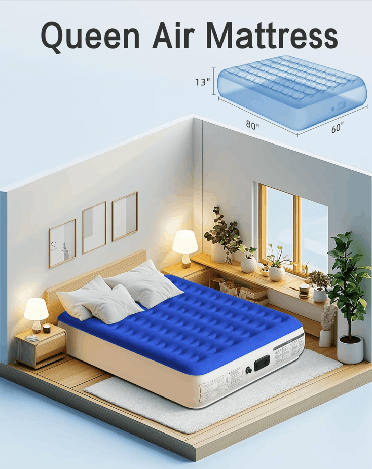 Xsleep Queen Air Mattress with Built-in Pump