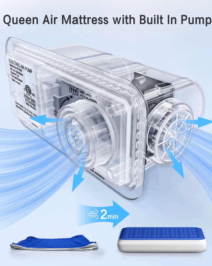 Xsleep Queen Air Mattress with Built-in Pump